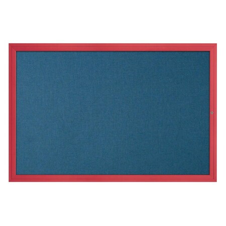 United Visual Products Slim Enclosed Corkboard, 24"x36", White Alum Frame/Forbo UVEB2436-WHITE-FORBO